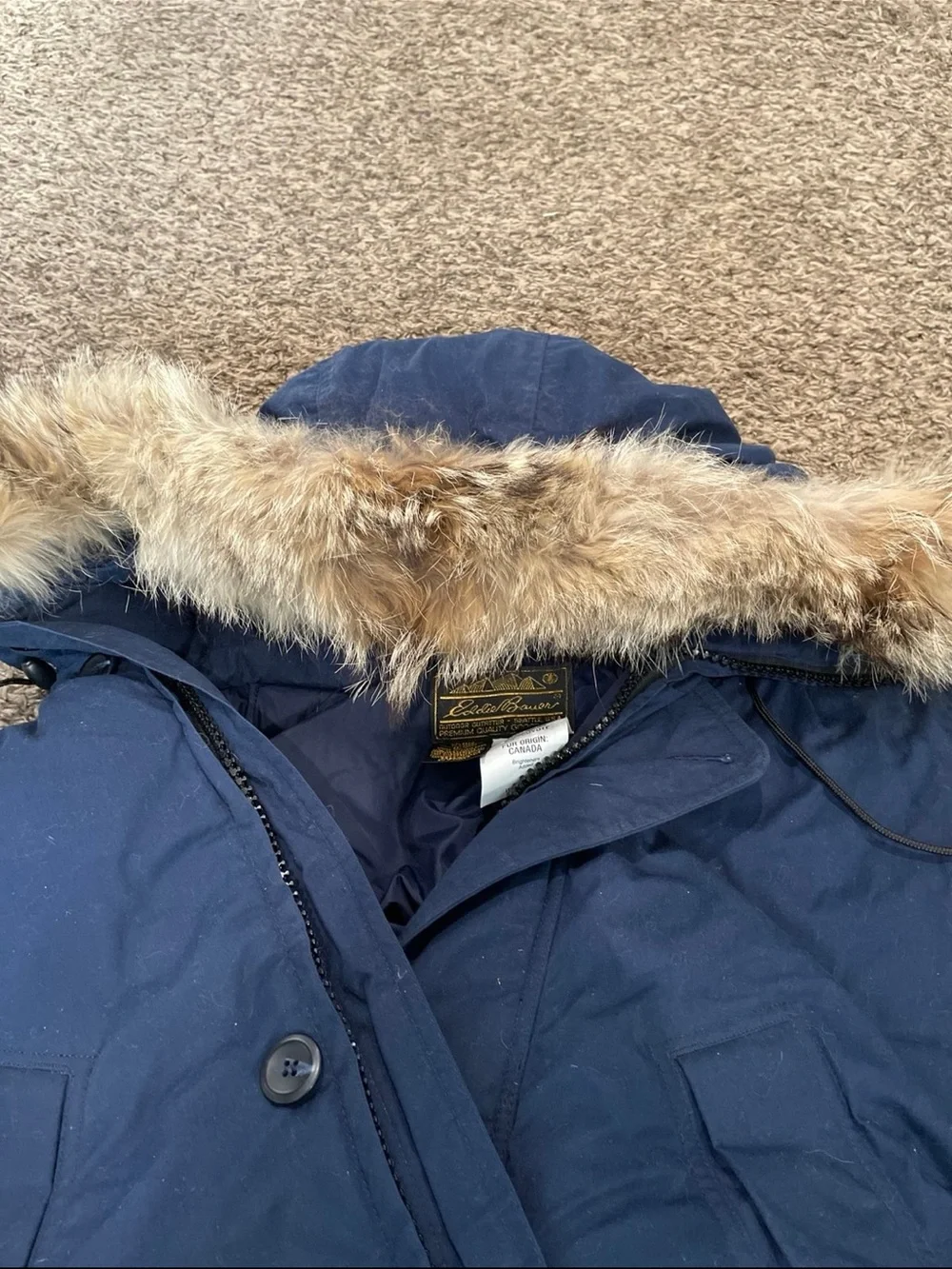 Eddie Bauer vintage superior polar parka coyote fur trim hood large